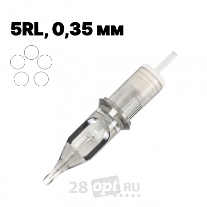 Картриджи для художественной татуировки EZ Revolution RC1205RL Round Liner 5, 0,35 мм, коробка 20 шт.